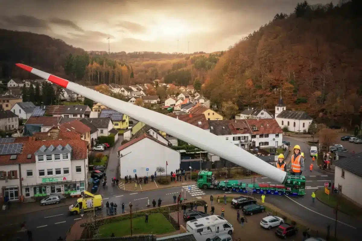 This gigantic wind turbine blade convoy will leave you speechless—how engineers move the impossible